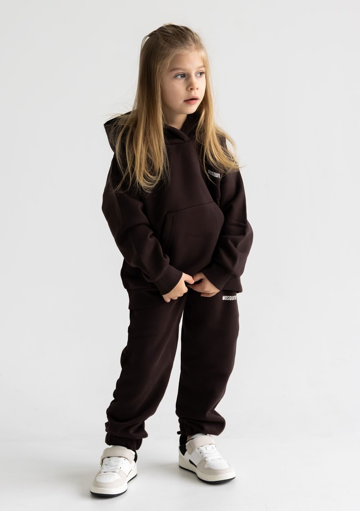 Pure - Bluza dziecięca z kapturem Dark Chocolate