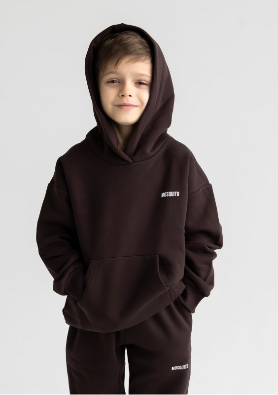 Pure - Dark chocolate brown kids hoodie