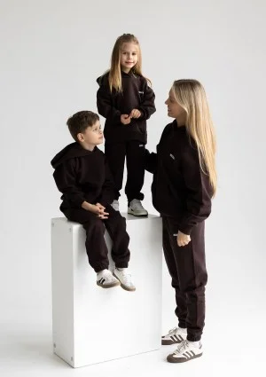 Pure - Dark chocolate brown kids hoodie