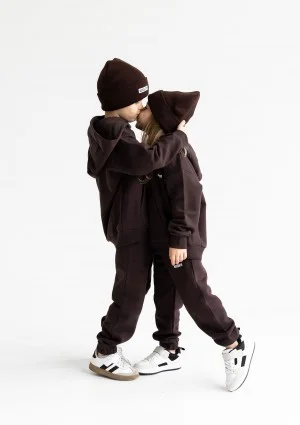 Pure - Dark chocolate brown kids hoodie