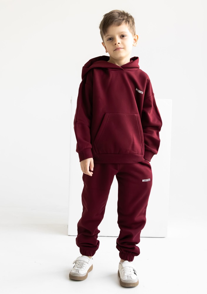 Pure - Deep cherry red kids hoodie