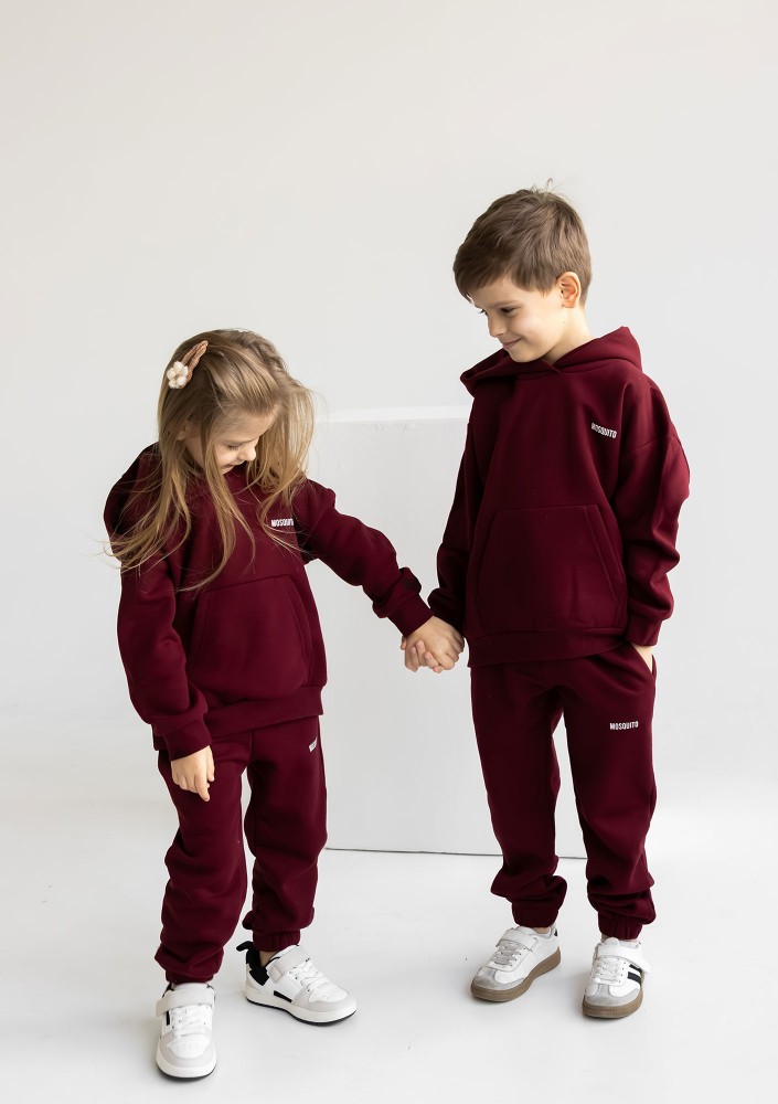 Pure - Bluza dziecięca z kapturem Deep Cherry