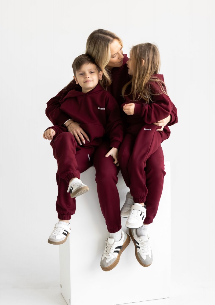 Pure - Bluza dziecięca z kapturem Deep Cherry