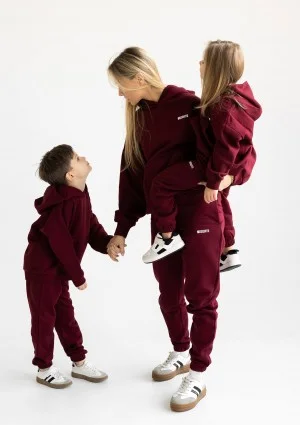 Pure - Deep cherry red kids hoodie