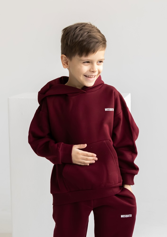 Pure - Deep cherry red kids hoodie