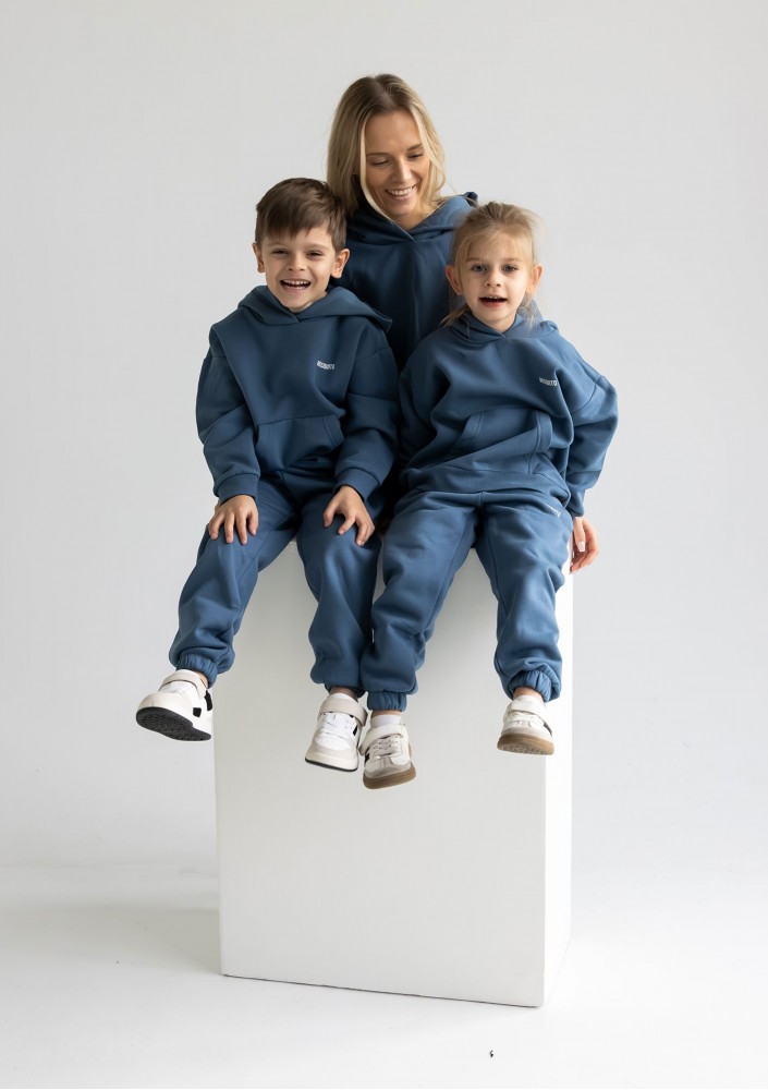 Pure - Bluza dziecięca z kapturem Retro Blue