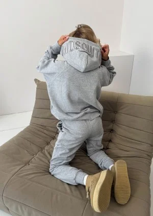 Mesh - Melange grey oversize soft touch hoodie