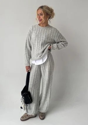 Milu - Sweter z warkoczowym splotem Grey