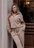 Glide - Bluza na zamek z miękkiego mikropolaru Latte