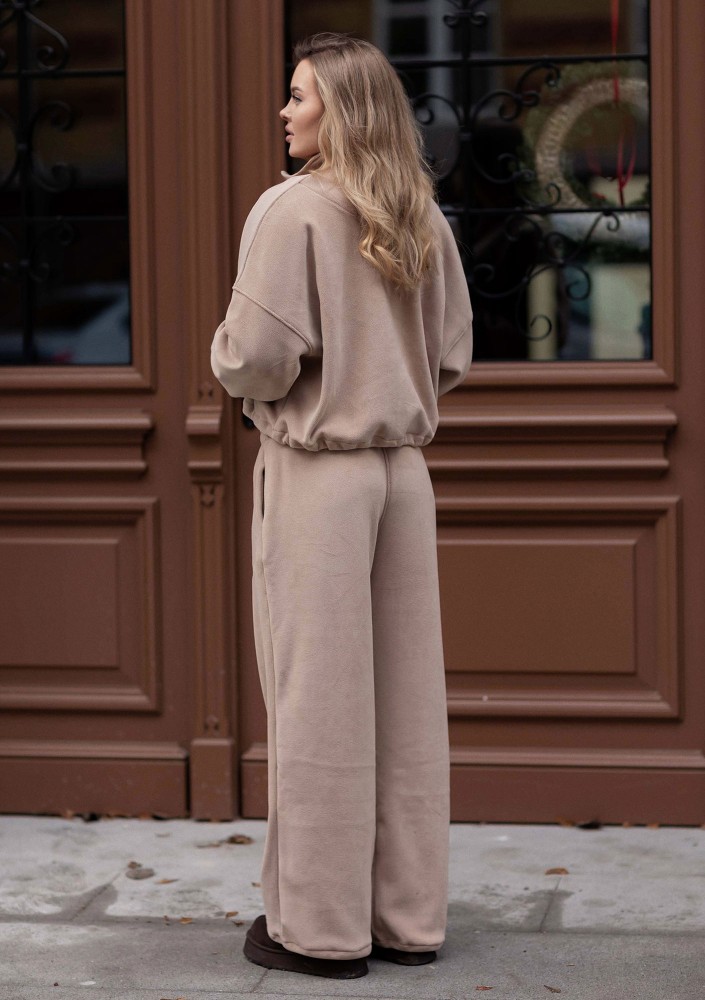 Glide - Bluza na zamek z miękkiego mikropolaru Latte