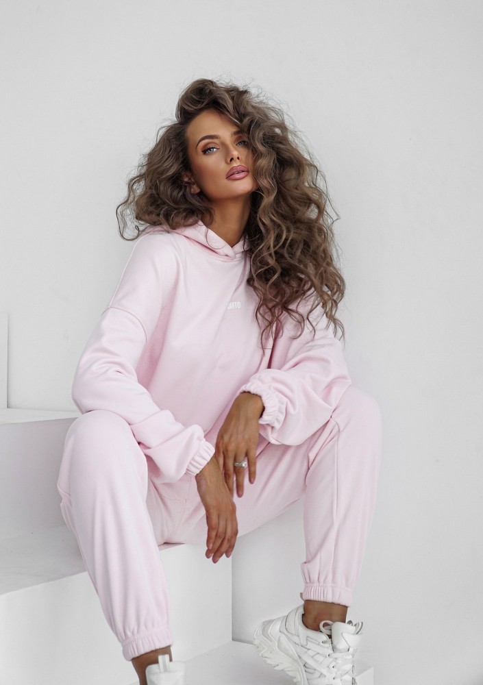Icon - Bluza z kapturem i ściągaczem pastel Pink