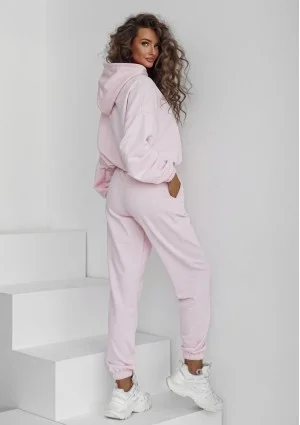 Icon - Bluza z kapturem i ściągaczem pastel Pink