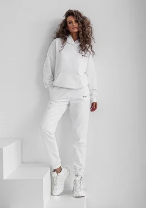 Pure - white loose fit sweatpants