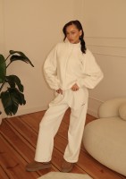 Glide - Ecru microfleece pants