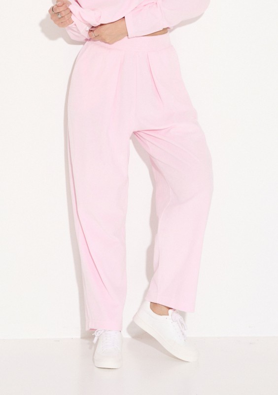 Halo - Spodnie welurowe Pastel Pink