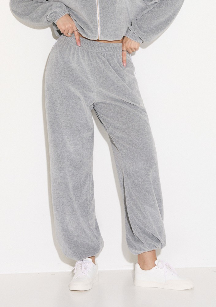 Lush - Melange grey velvet sweatpants