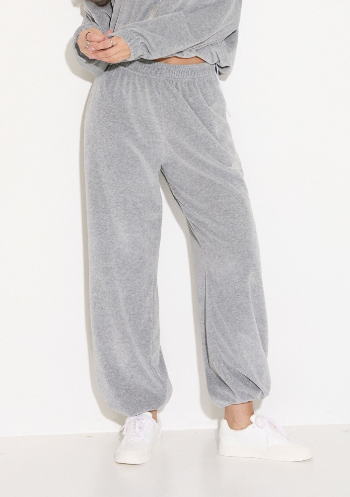 Lush - Melange grey velvet sweatpants