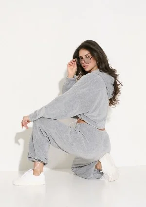 Lush - Melange grey velvet sweatpants