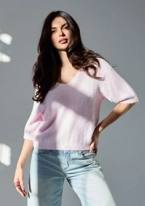 Mimi Soft - Pastel pink sweater with half-sleeves