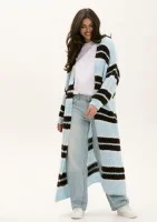- Light blue striped knit maxi cardigan