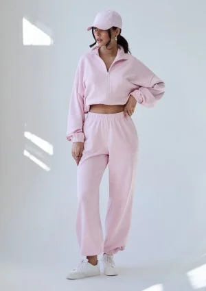 Glide - Pastel pink cotton sweatpants