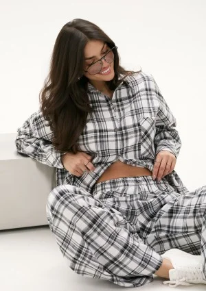 Duty - Black and white checked flannel pants