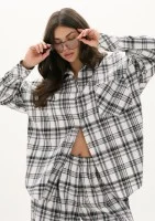 Duty - Black and white checked winceyette oversize shirt