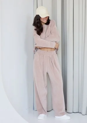 Halo - Latte beige velvet sweatpants