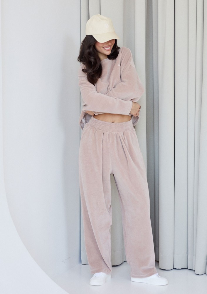 Halo - Latte beige velvet sweatpants