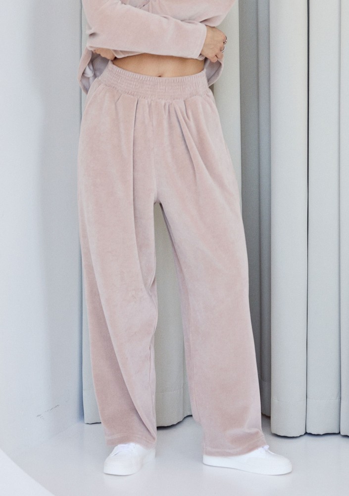 Halo - Latte beige velvet sweatpants