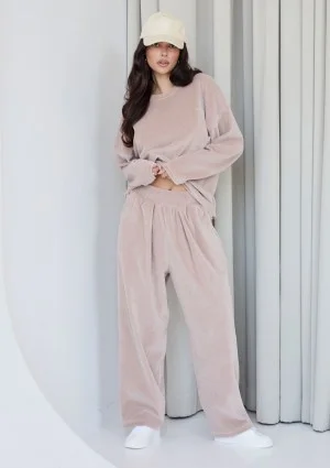 Halo - Longsleeve welurowy beżowy latte