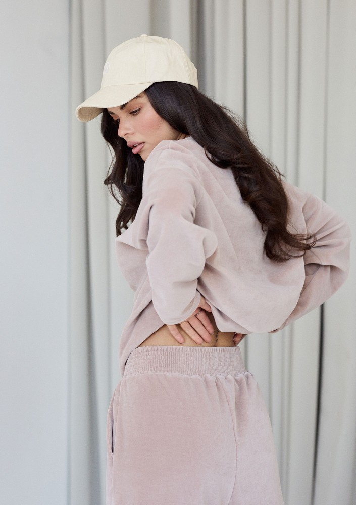 Halo - Latte beige velvet longsleeve