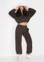 Glide - Dark chocolate brown cotton sweatpants