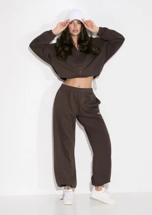 Glide - Dark chocolate brown cotton sweatpants