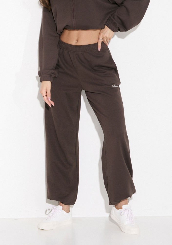 Glide - Dark chocolate brown cotton sweatpants