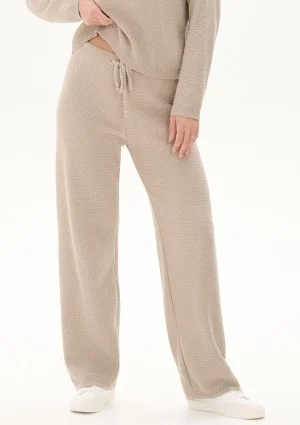 Misti - Latte beige waffle weaved pants