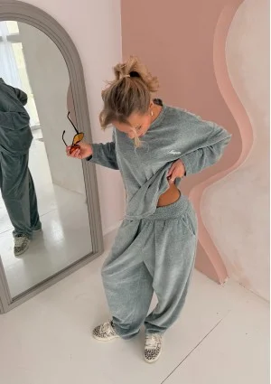 Halo - Longsleeve welurowy Grey Melange