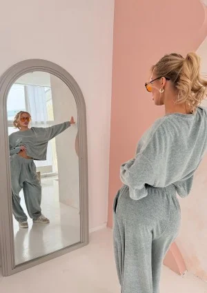 Halo - Melange grey velvet longsleeve