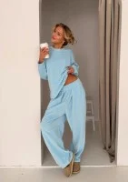 Halo - Spodnie welurowe Baby Blue