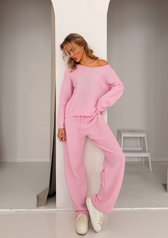 Misti - Pink waffle weaved pants