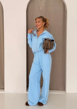 Roxy - Szerokie spodnie dresowe Baby Blue