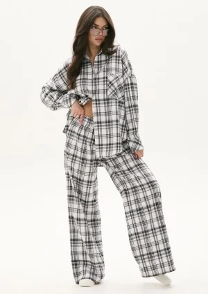 Duty - Black and white checked flannel pants