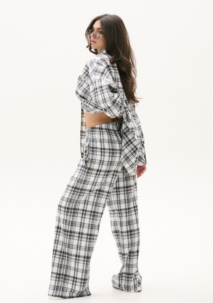Duty - Black and white checked flannel pants
