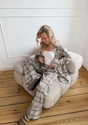 Duty - Beige checked flannel pants