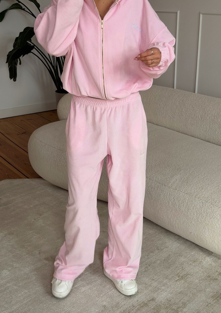 Lush - Pastel pink velvet sweatpants