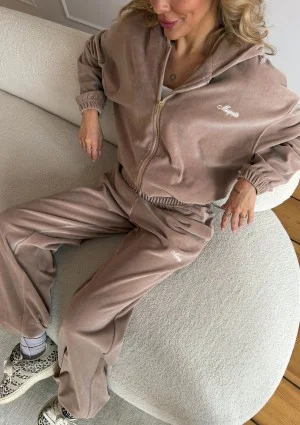 Lush - Latte beige velvet sweatpants