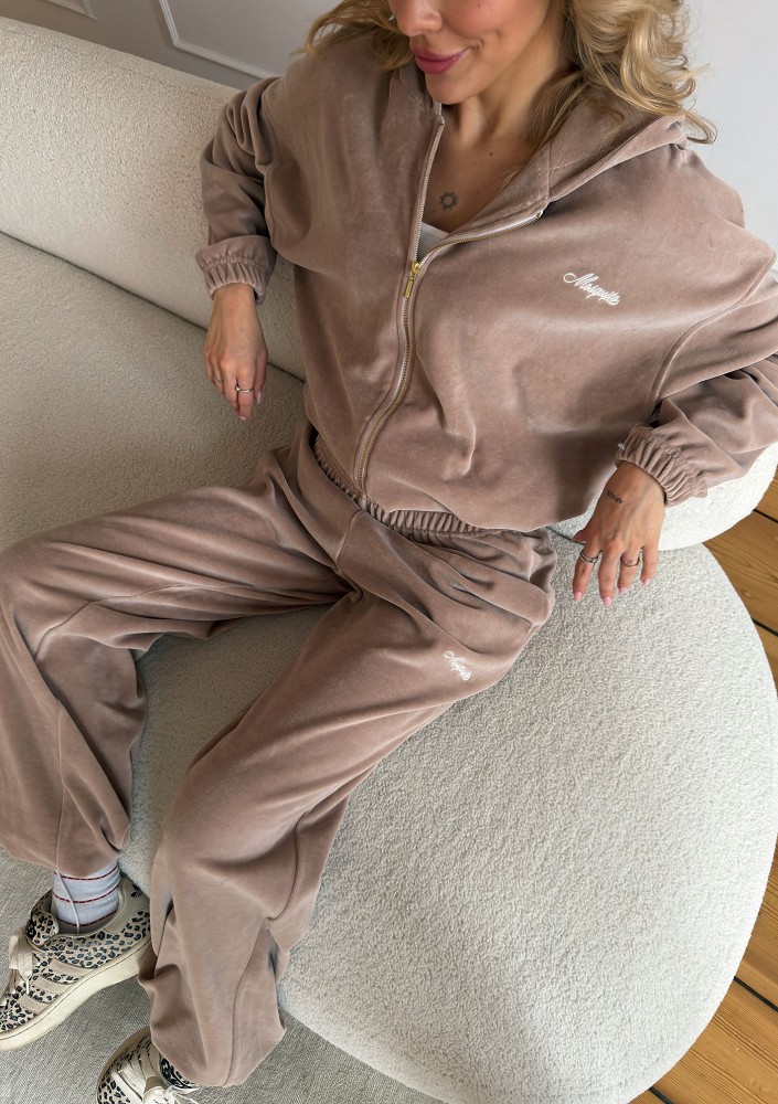 Lush - Latte beige velvet sweatpants