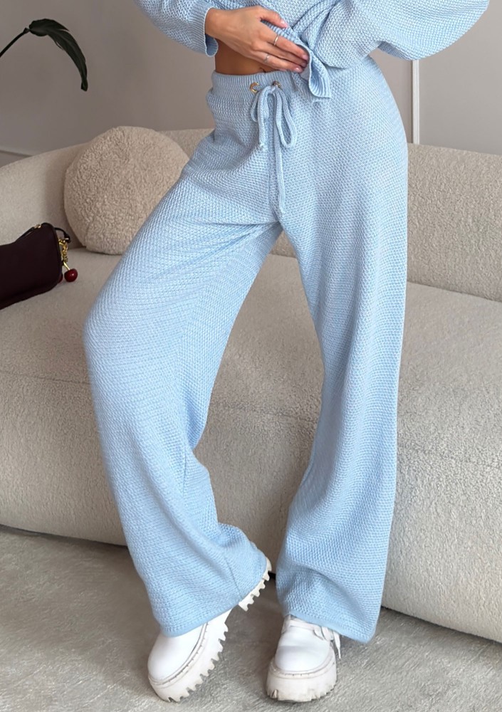 Misti - Light blue waffle weaved pants