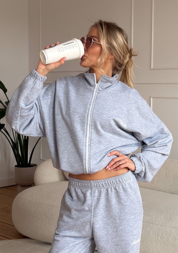 Glide - Rozpinana bluza na stójce Grey Melange