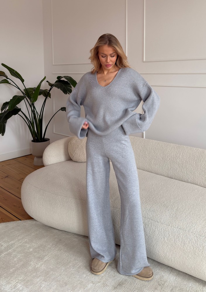 Yoko - Melange grey sweater pants